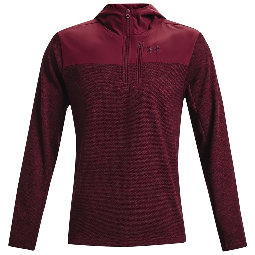 Under Armour Men's Specialist Grid 1/4 Zip Pullover Hoodie Burgundy size Medium